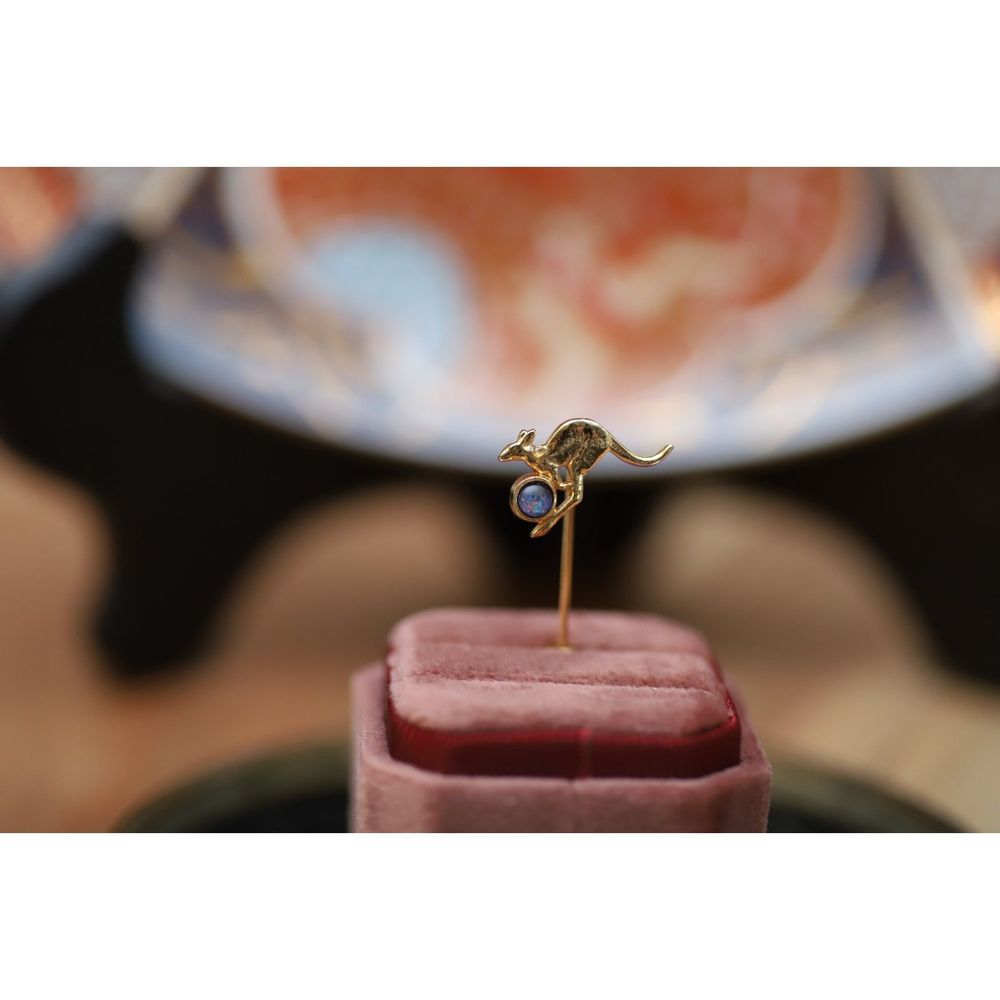 Vintage Kangaroo Stick Pin with Opal Stone